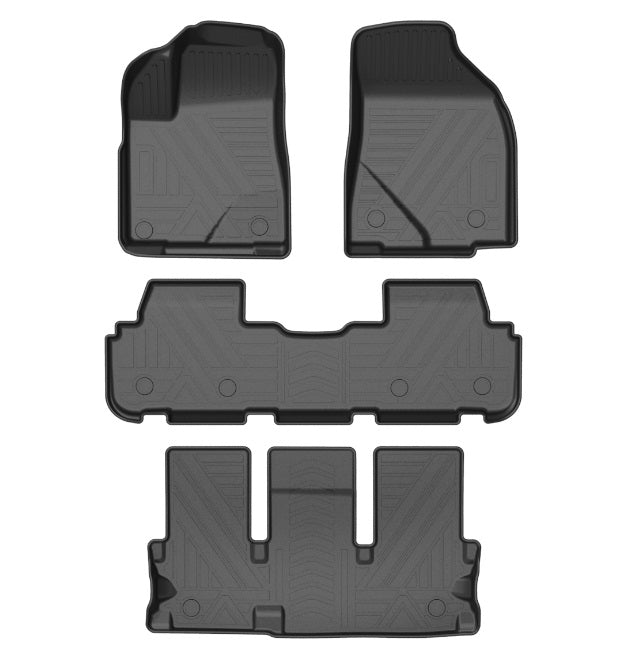 Tapis de sol pour Toyota Highlander 2014-2019 (non hybride) 1ère et 2ème rangée uniquement noir