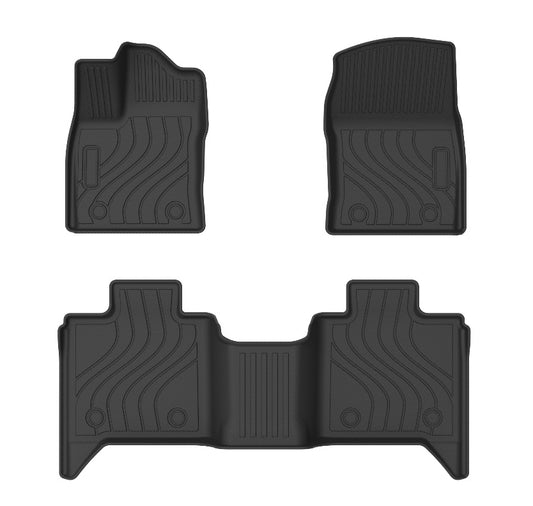 Floor Mats for 2022-2024 Toyota Tundra CrewMax Cab Only 1st & 2nd Row Black