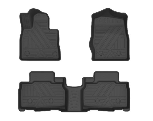 Floor Mats for 2020-2024 Ford Explorer 7-Seater (passenger side without retention device) 1st, 2nd Row Black