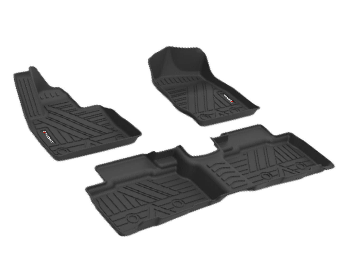 Tapis de sol pour Ford Explorer 7 places 2020-2024 (côté passager sans dispositif de rétention) 1ère, 2ème rangée Noir