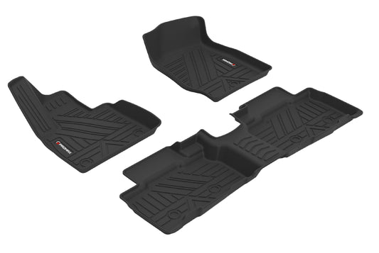 Floor Mats for 2016-2019 Ford Explorer 7-Passenger 1st, 2nd Row Black