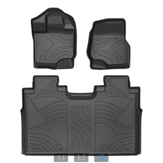 Floor Mats for 2015-2024 Ford F-150/ F150 Lightning SuperCrew Cab 1st & 2nd Row Black