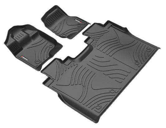 Tapis de sol pour Ford F-150/F150 Lightning SuperCrew Cab 2015-2024 1ère et 2ème rangées Noir