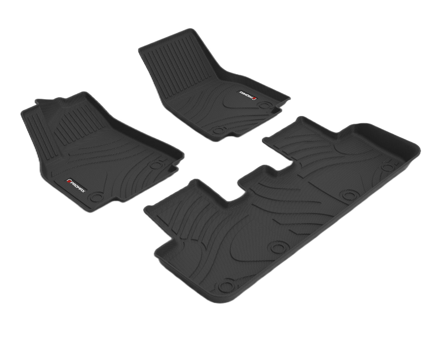 Tapis de sol pour Tesla Model Y 2021-2024, trois pièces, noir