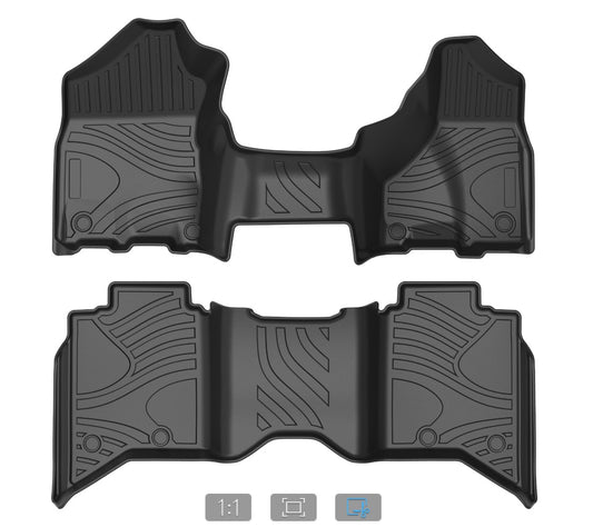 Floor Mats for 2012-2018 Dodge Ram 1500/2500/3500 Crew Cab Armrest Console without floor-mounted manual shifter 1st & 2nd Row Black