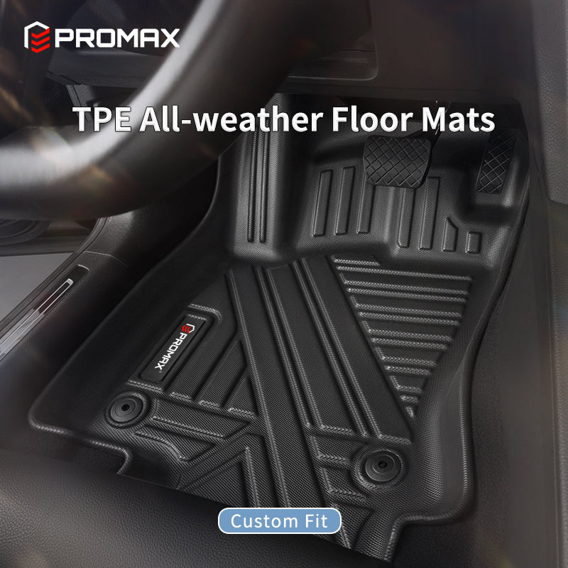 Floor Mats for 2022-2024 Toyota Tundra CrewMax Cab Only 1st & 2nd Row Black